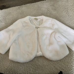 Faux fur white jacket medium